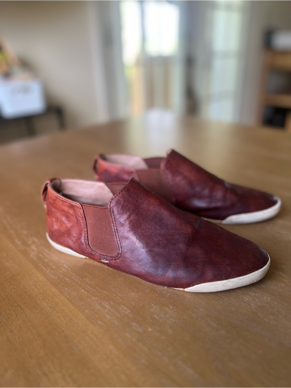 FRYE Melanie Chelsea Leather Slip On Sneaker Bootie Cognac Brown (7) - Picture 4 of 14